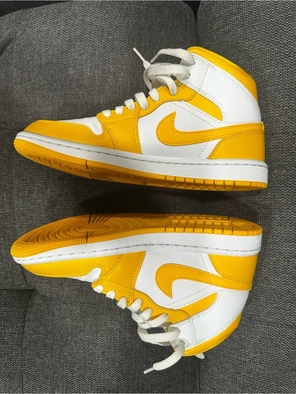 Nike Air Jordan 1 Mid White and Yellow Men’s Size 7